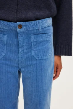 Pantalon droit en velours ciel - NANETTE | Pablo Shop