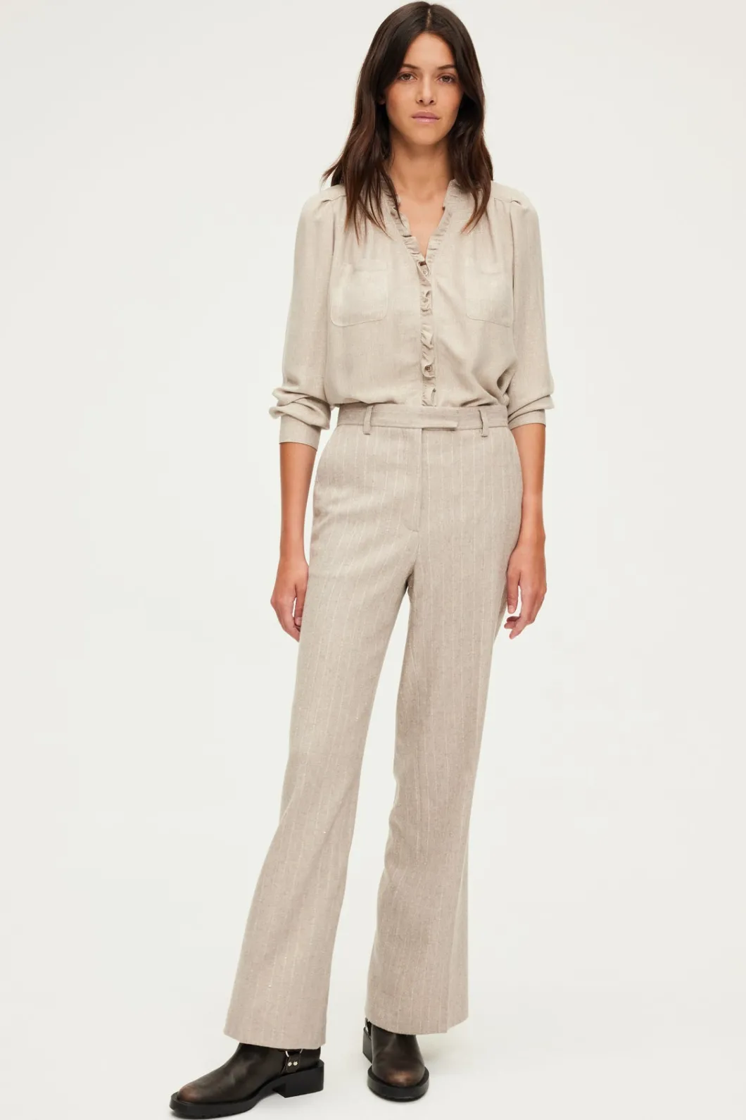 Pantalon large à rayures et sequins - NAYLA | Pablo Hot