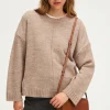 Pull col rond en laine mélangée beige - JOSSIA | Pablo Best