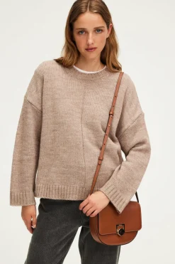 Pull col rond en laine mélangée beige - JOSSIA | Pablo Best