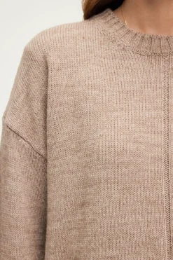 Pull col rond en laine mélangée beige - JOSSIA | Pablo Best