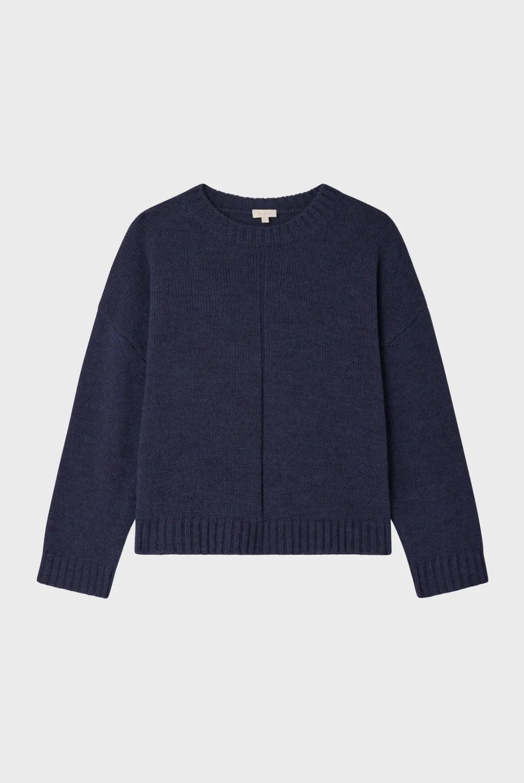 Pull col rond en laine mélangée marine - JOSSIA | Pablo New