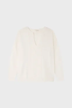 Pull écru ajouré en laine - JULICIA | Pablo Discount