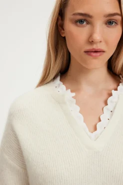 Pull mohair à col dentelle - JULETTE | Pablo Fashion