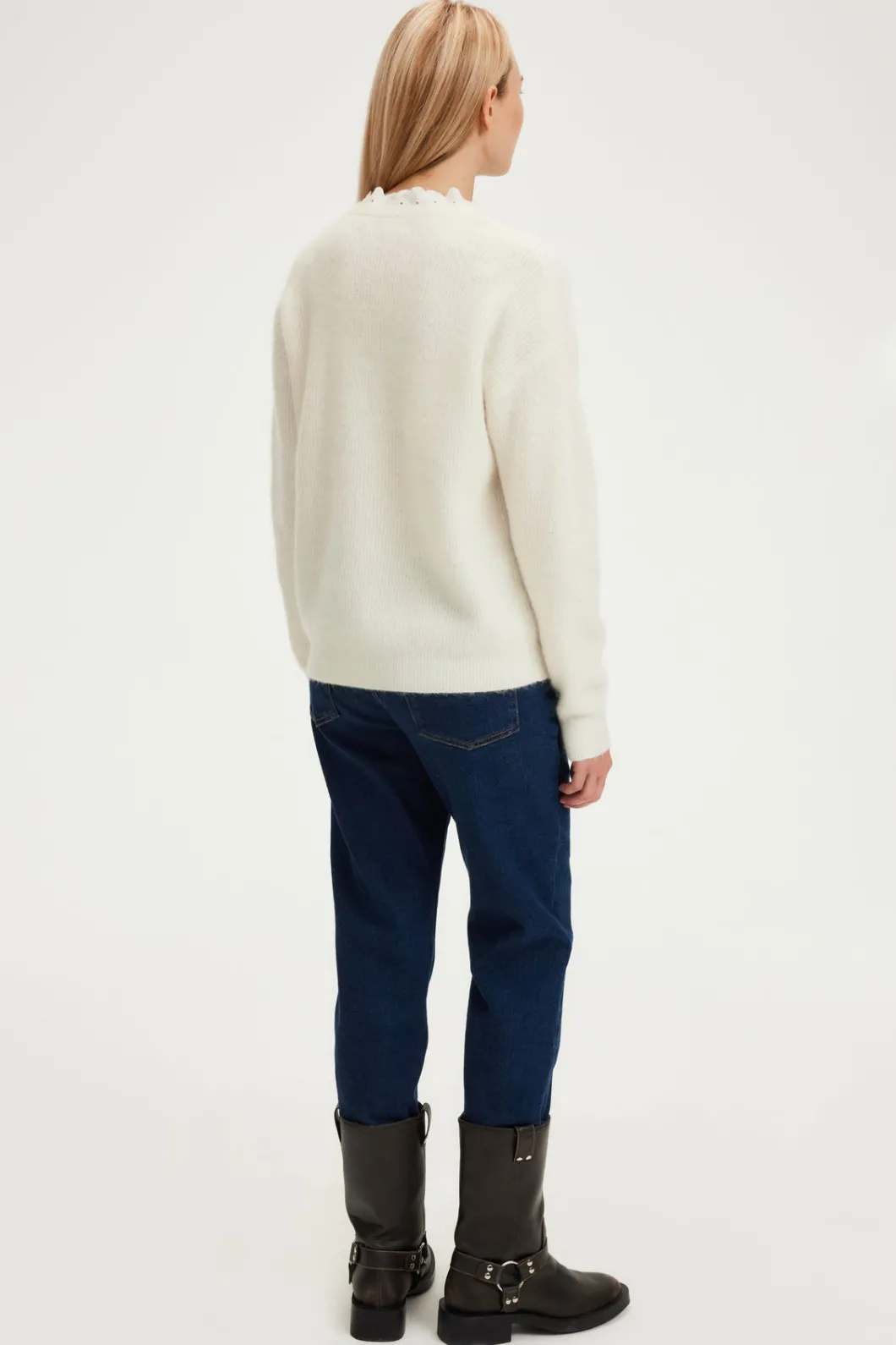 Pull mohair à col dentelle - JULETTE | Pablo Fashion