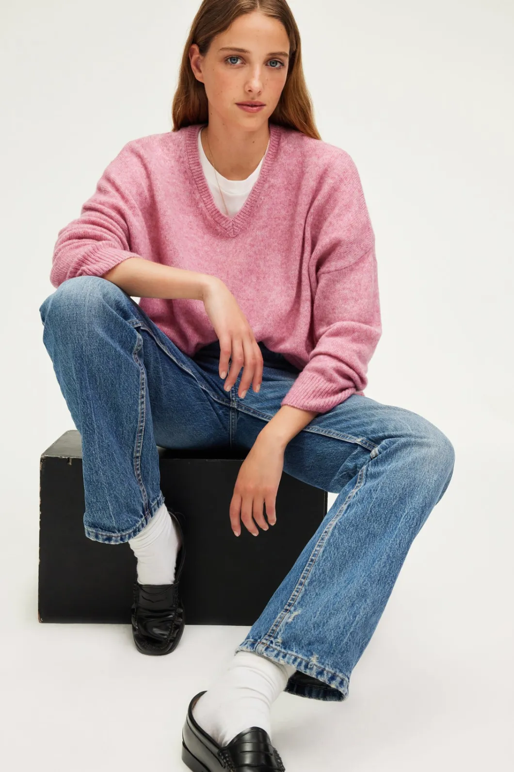 Pull V oversize chiné - JOURNA | Pablo Cheap
