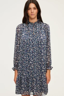 Robe courte en mousseline fleurie - SAMARE | Pablo Shop