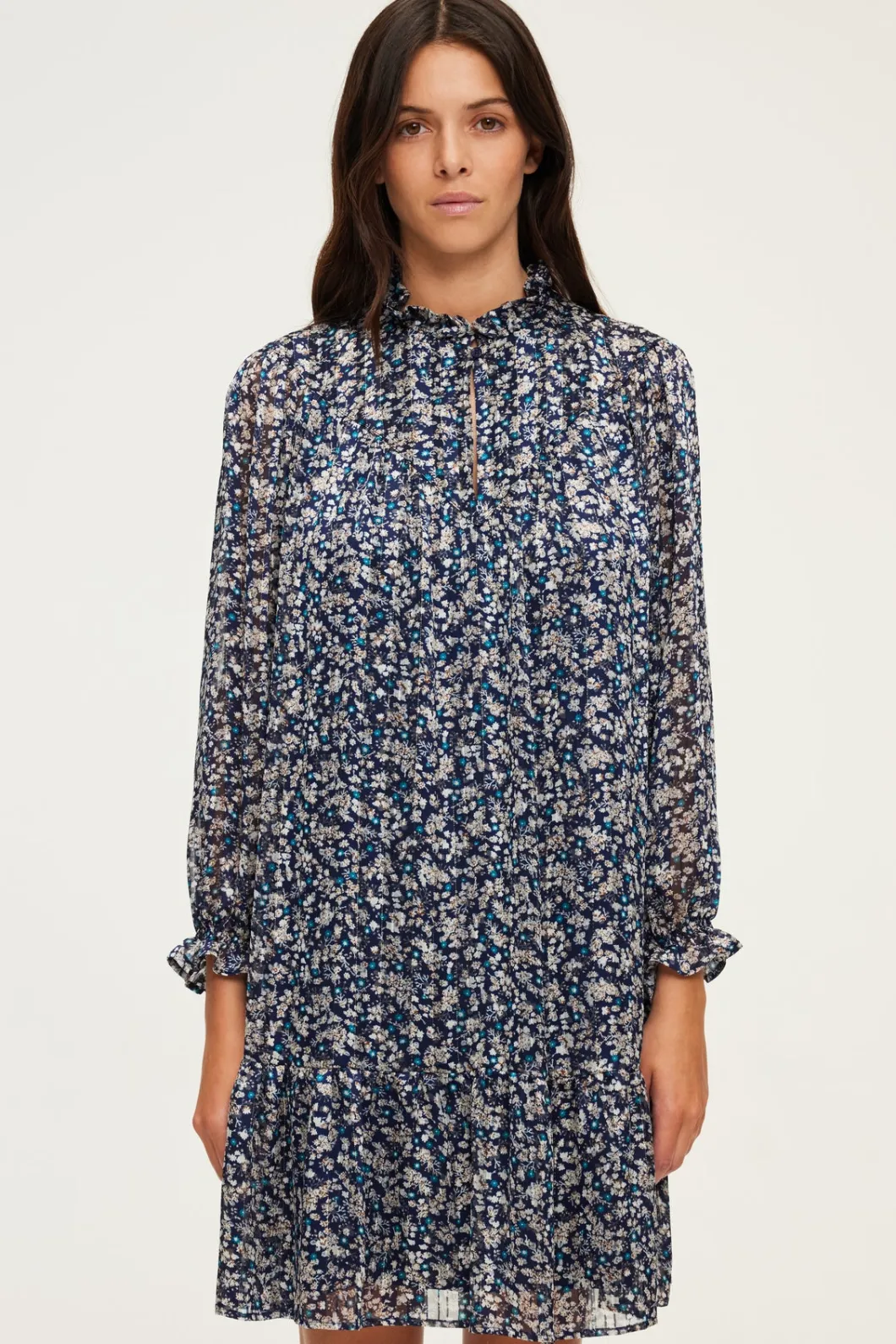 Robe courte en mousseline fleurie - SAMARE | Pablo Shop