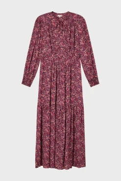 Robe longue cintrée à fleurs -SALIANE | Pablo Fashion