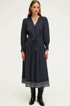Robe longue cintrée imprimée - SYLVIA | Pablo Cheap