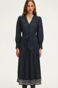 Robe longue cintrée imprimée - SYLVIA | Pablo Cheap
