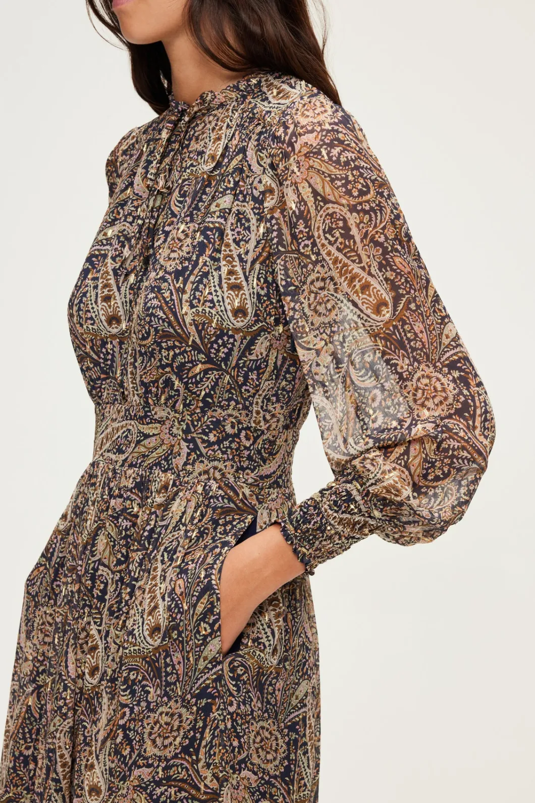 Robe longue imprimée à lurex - SYBILLE | Pablo New