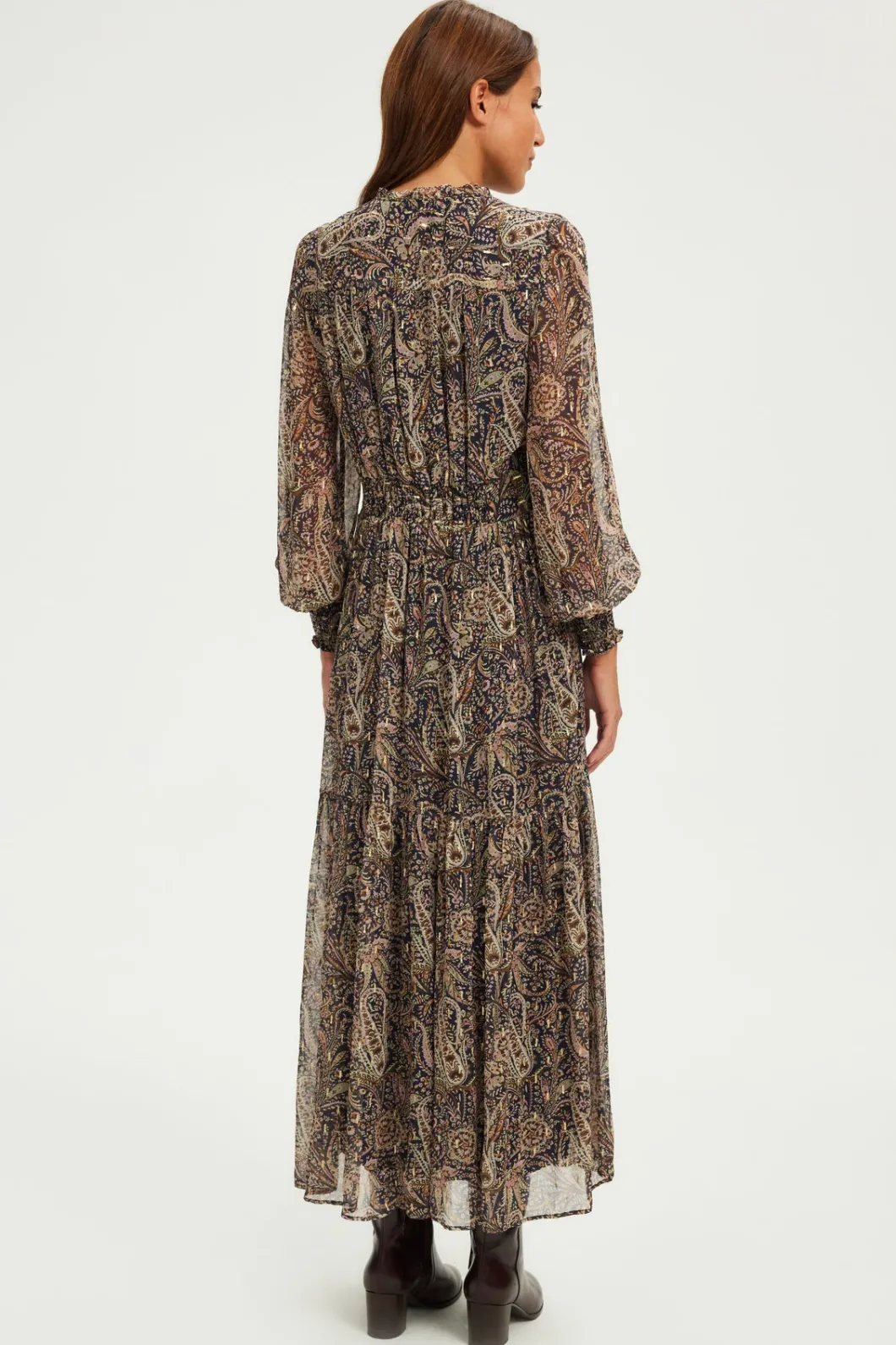 Robe longue imprimée à lurex - SYBILLE | Pablo New