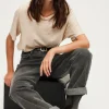 T-shirt manches courtes en lin dé - AMINA | Pablo Fashion