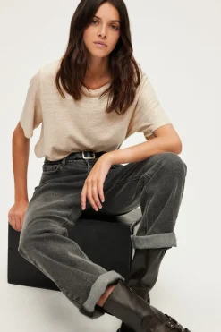 T-shirt manches courtes en lin dé - AMINA | Pablo Fashion