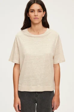 T-shirt manches courtes en lin dé - AMINA | Pablo Fashion