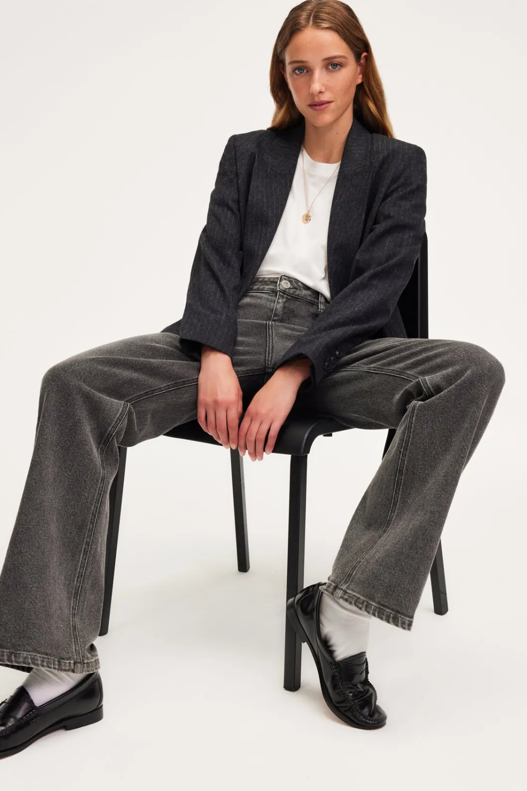 Veste croisée à fines rayures - MARIELLE | Pablo Shop