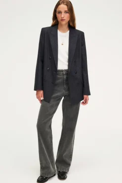 Veste croisée à fines rayures - MARIELLE | Pablo Shop