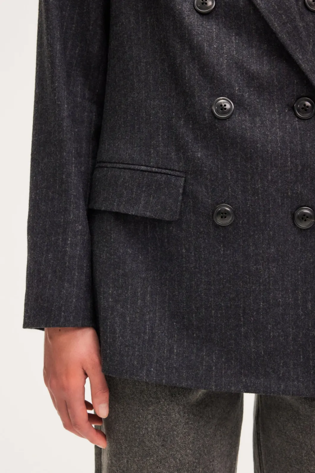 Veste croisée à fines rayures - MARIELLE | Pablo Shop