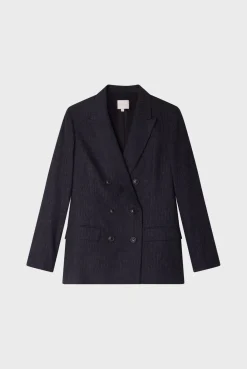 Veste croisée à fines rayures - MARIELLE | Pablo Shop