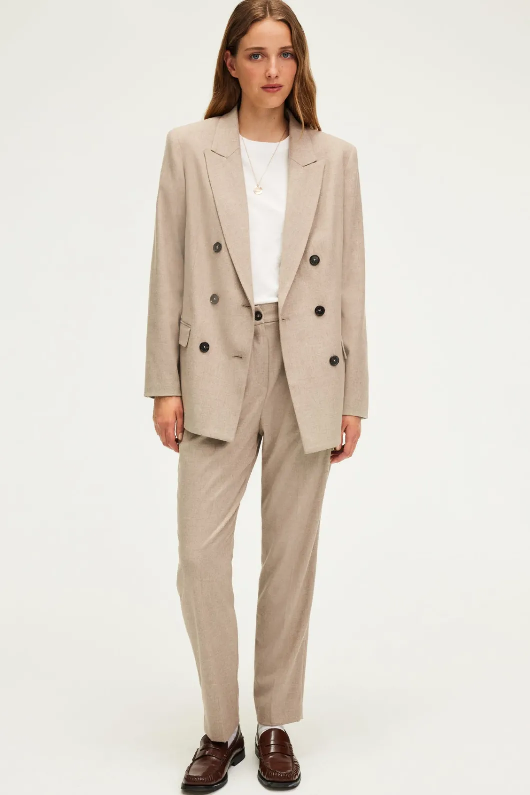 Veste croisée en flanelle unie - MARJORIE | Pablo Cheap